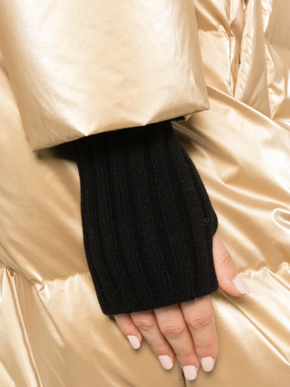 Herno quilted metallic puffer coat Goud