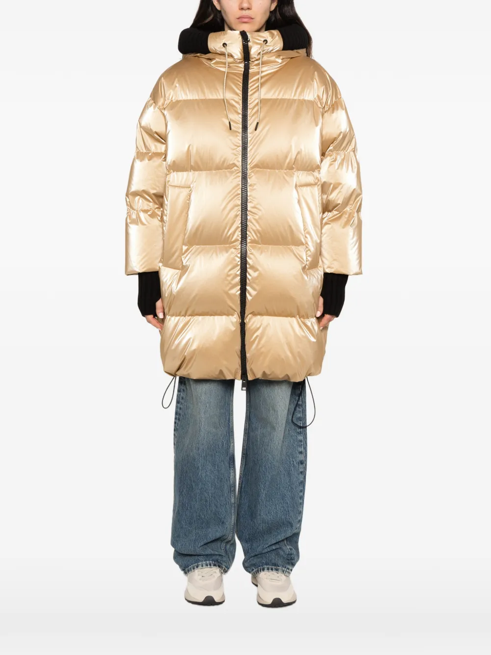 Herno quilted metallic puffer coat Goud