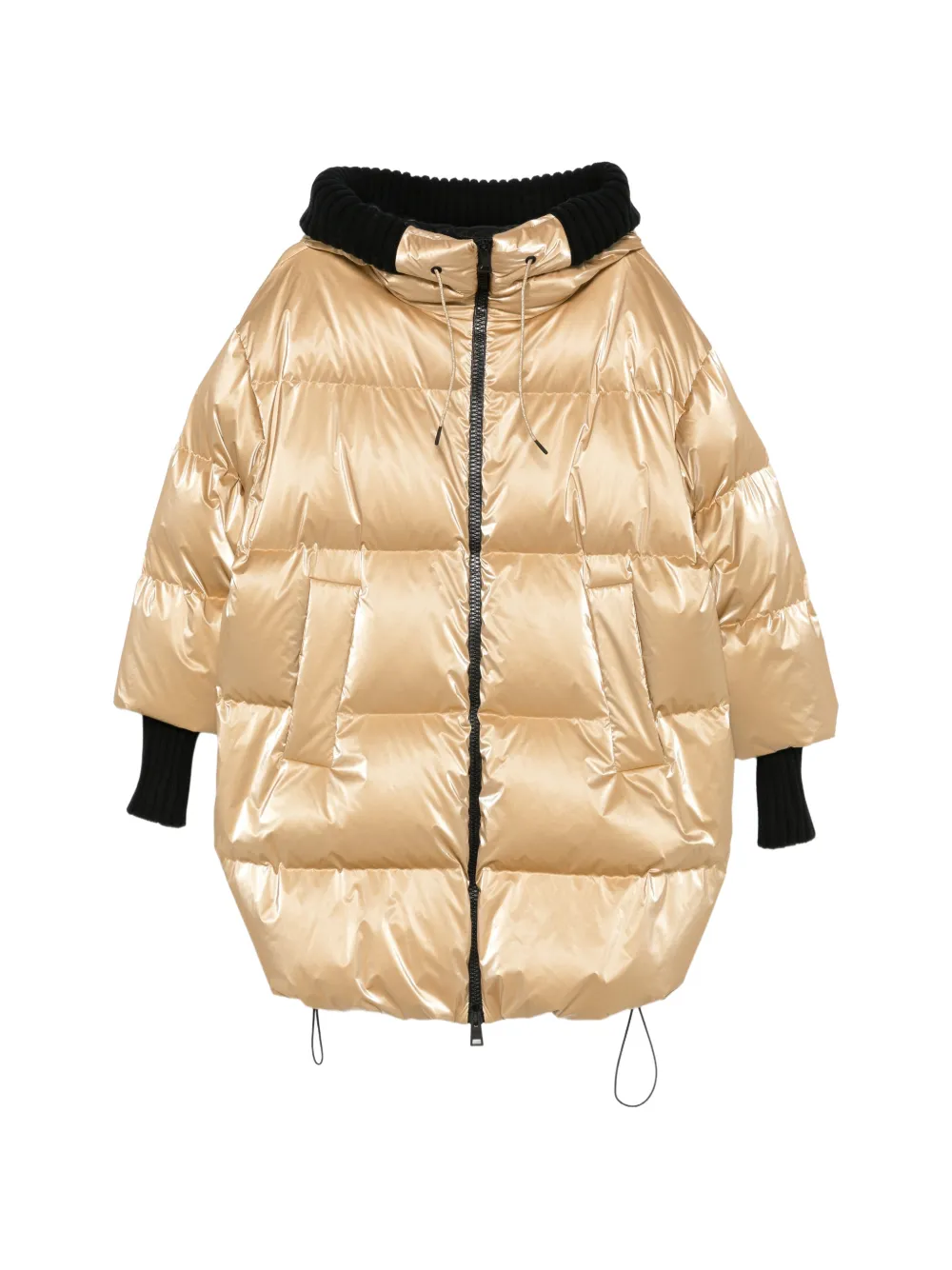 Herno quilted metallic puffer coat Goud