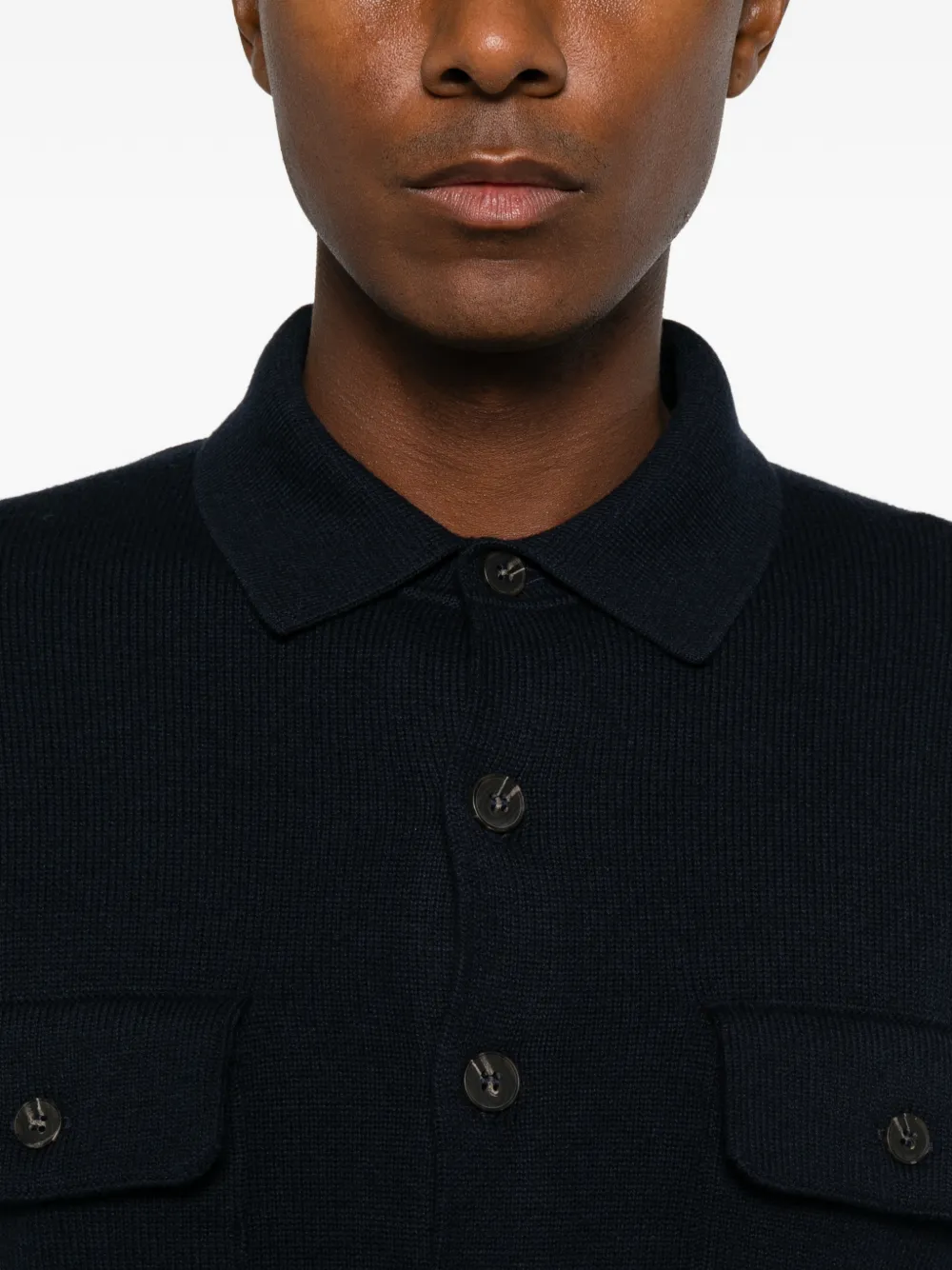 Kangra Vest met zak-detail en knopen Blauw