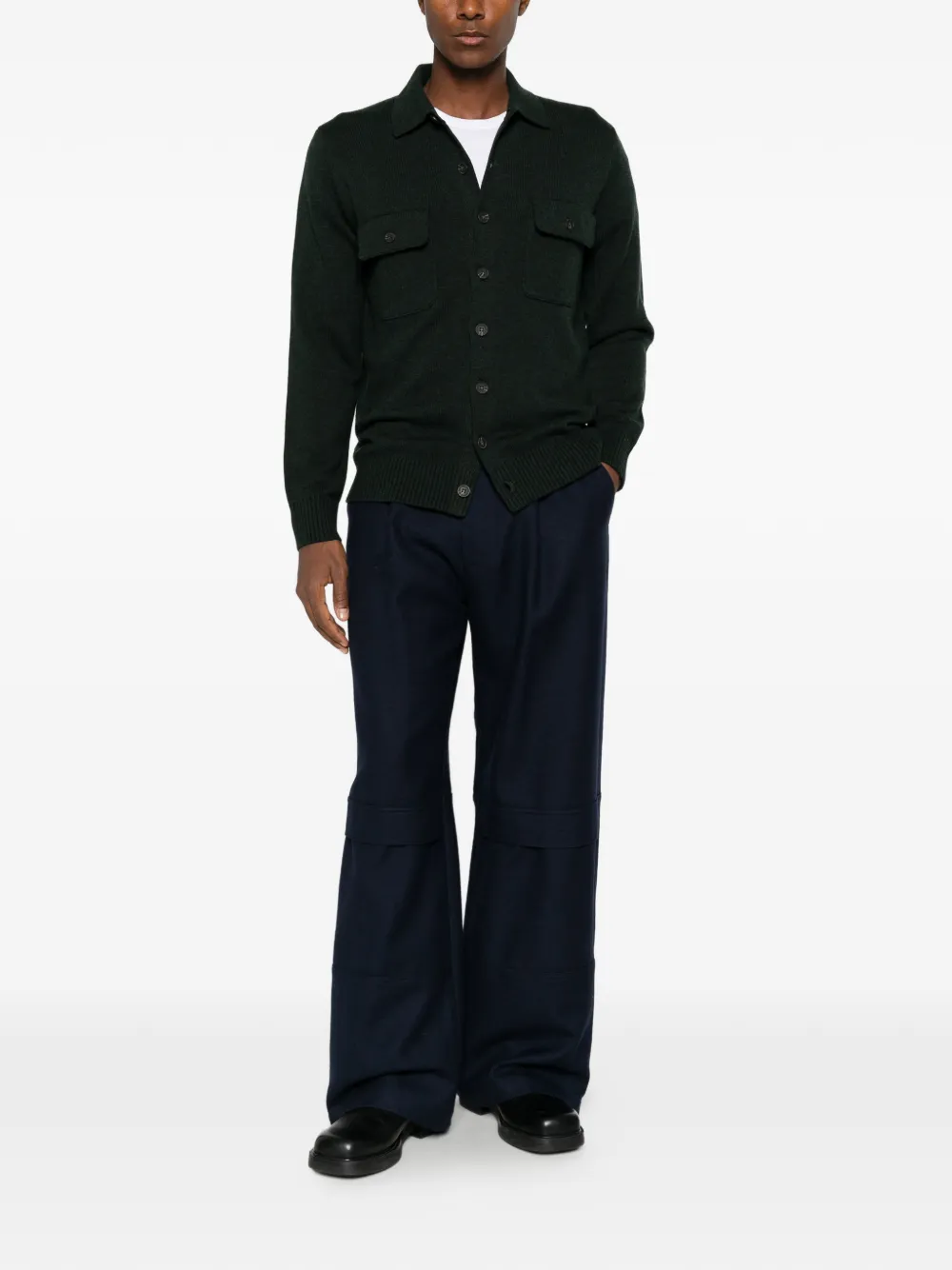 Kangra Vest met borstzak en knopen Groen