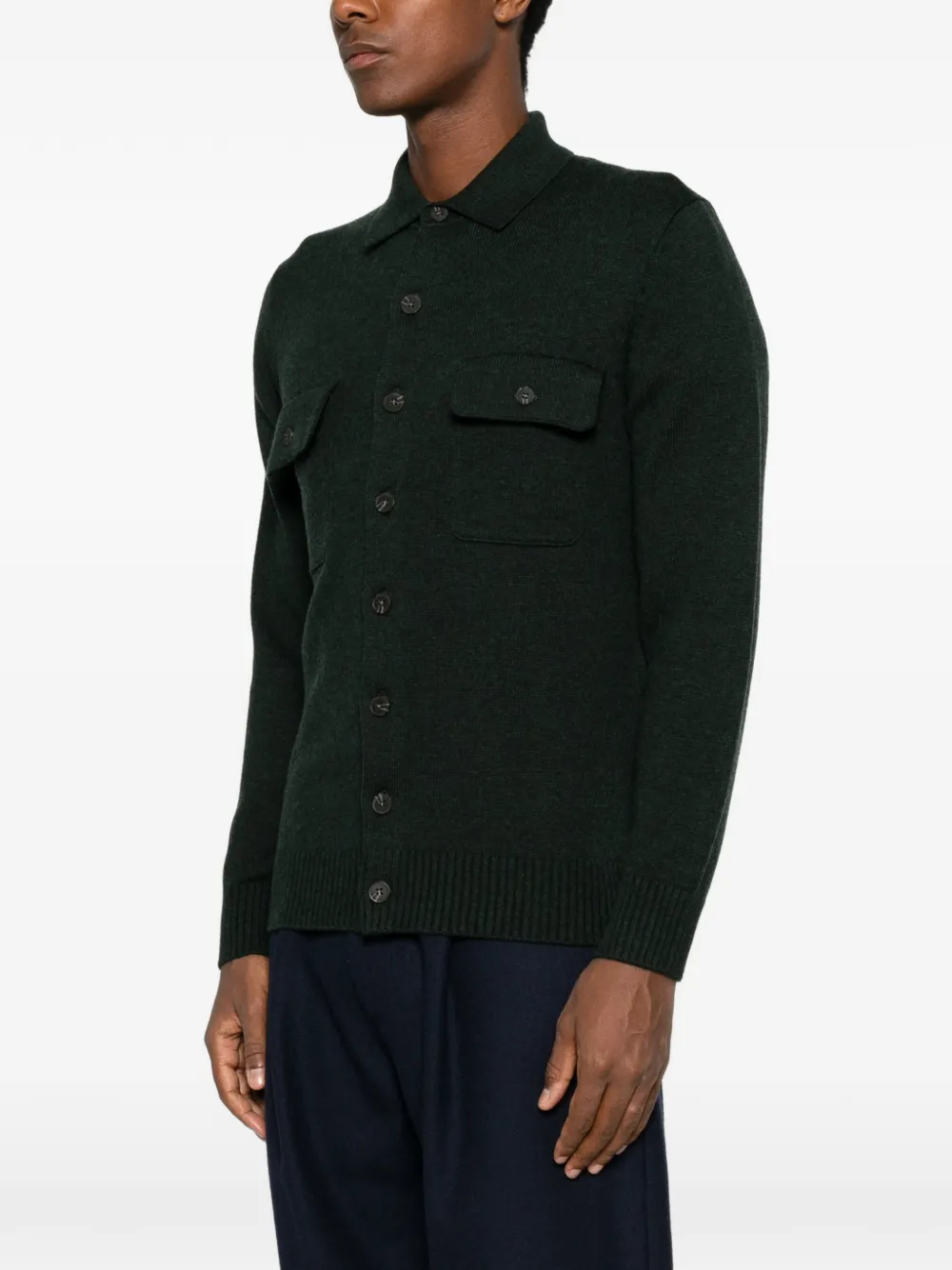 Kangra Vest met borstzak en knopen Groen