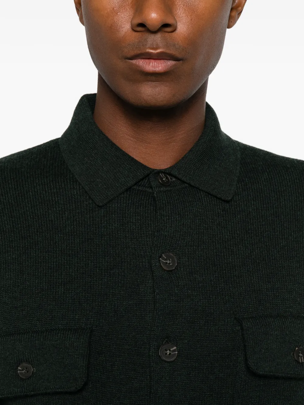 Kangra Vest met borstzak en knopen Groen