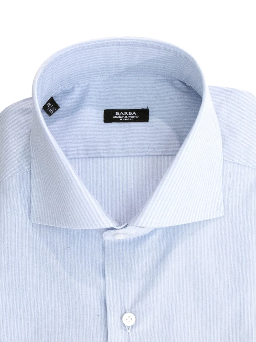 Barba Overhemd met gespreide kraag en verticale streep Blauw