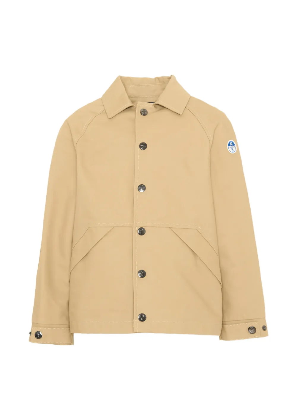 North Sails Kids logo-patch button-up jacket - Toni neutri