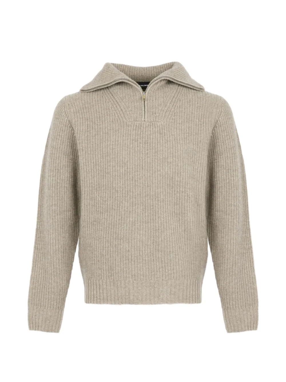 Yves Salomon ribbed-knit half-zip sweater - Neutrals
