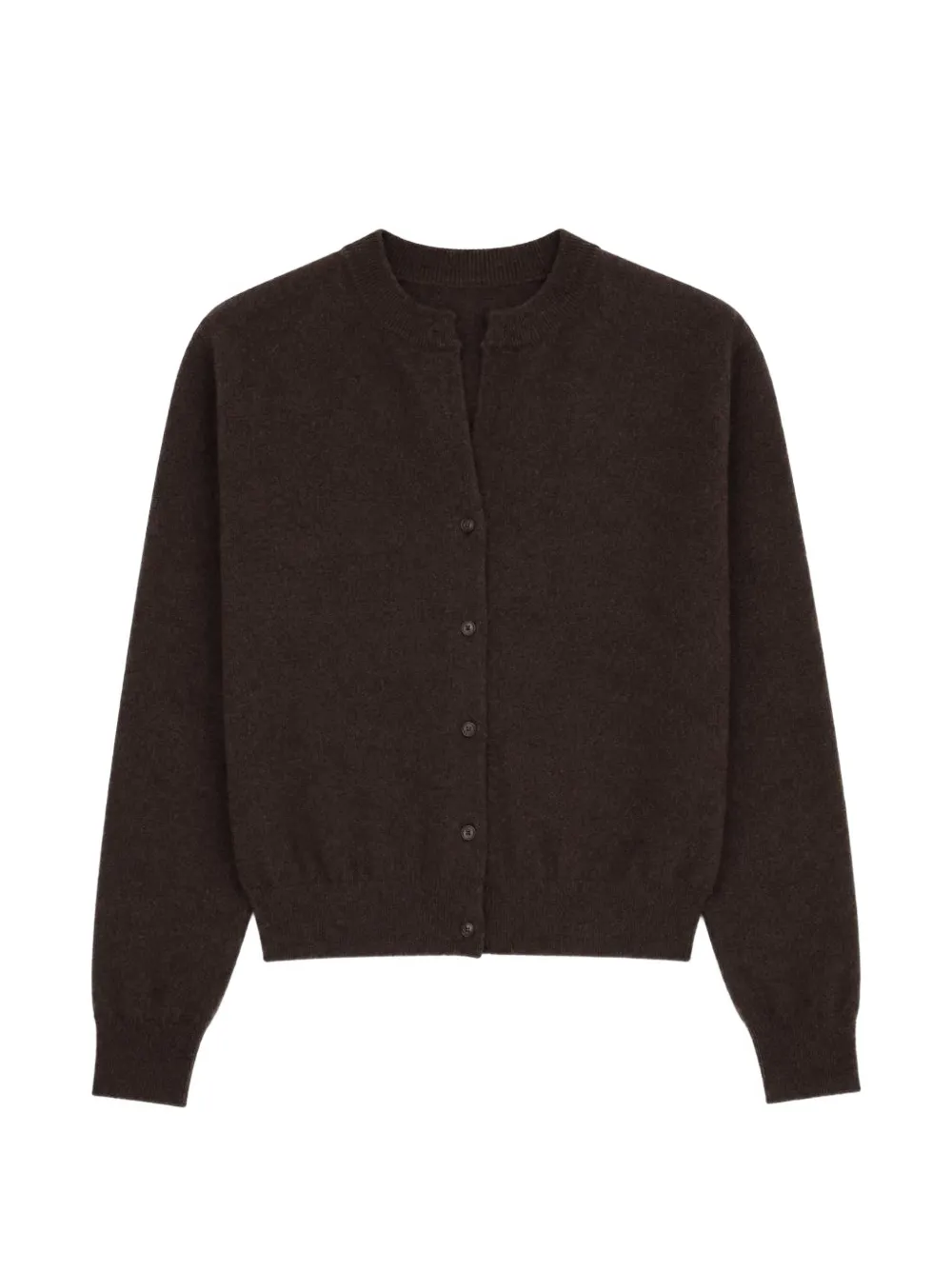 Yves Salomon Cashmere Crew-neck Cardigan in Brown
