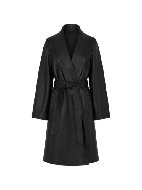 Nour Hammour Sylvie belted shawl-collar coat