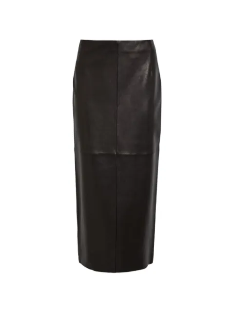 Nour Hammour Gonna Selly pencil leather midi skirt
