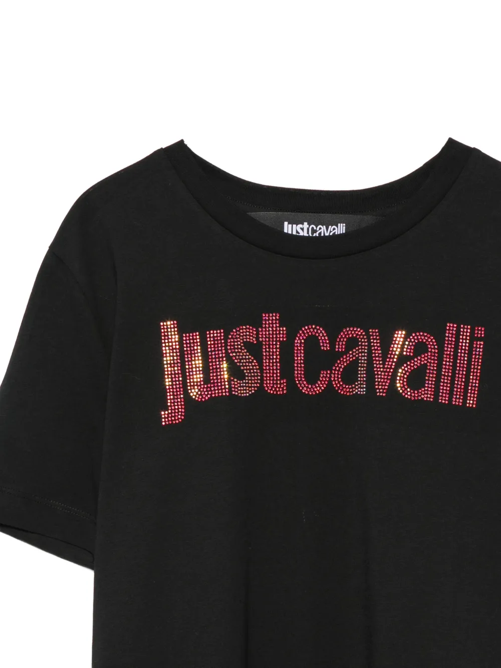 Just Cavalli embellishment-logo T-shirt Zwart