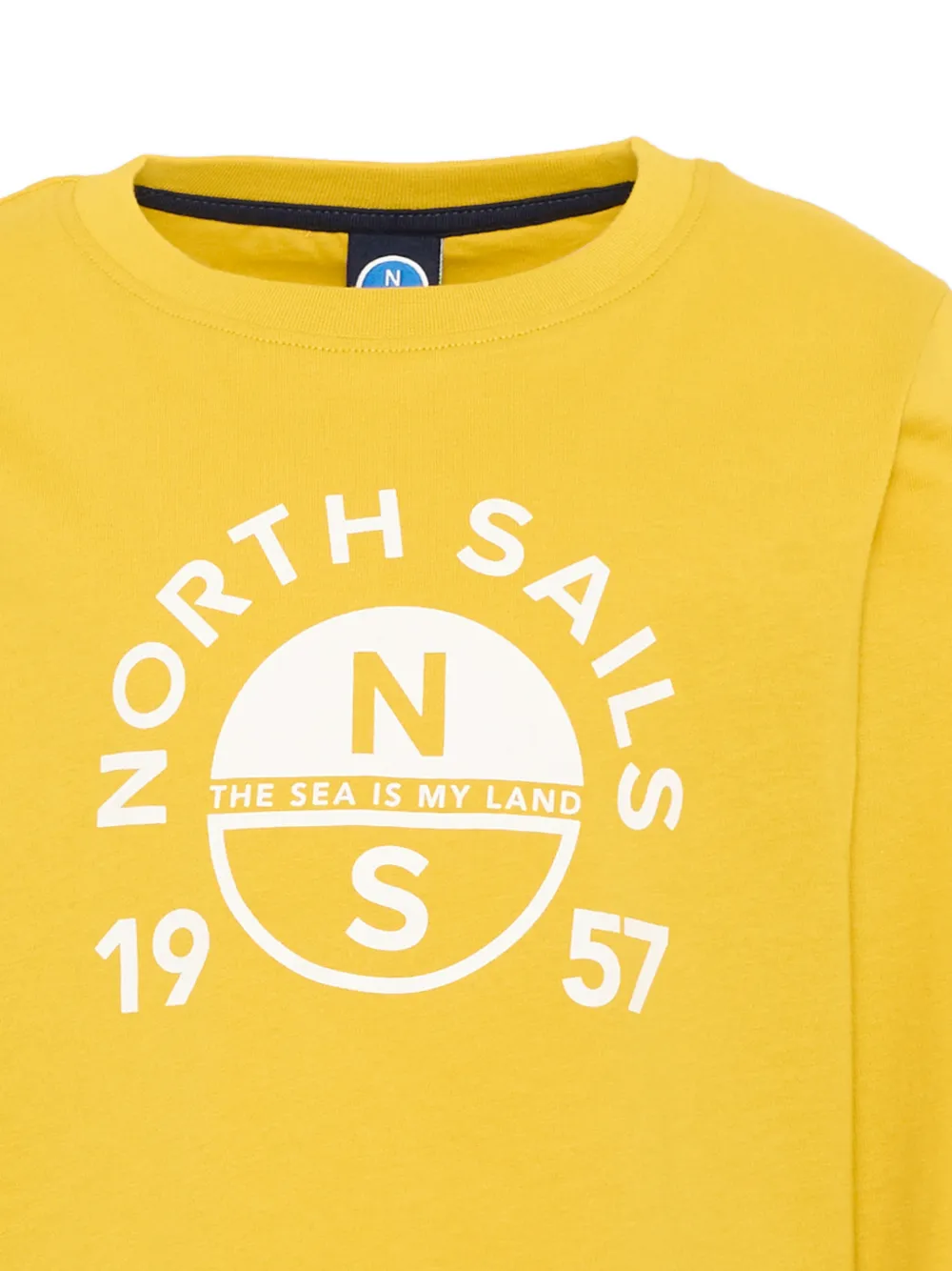 North Sails Kids T-shirt met lange mouwen en logo-print Geel