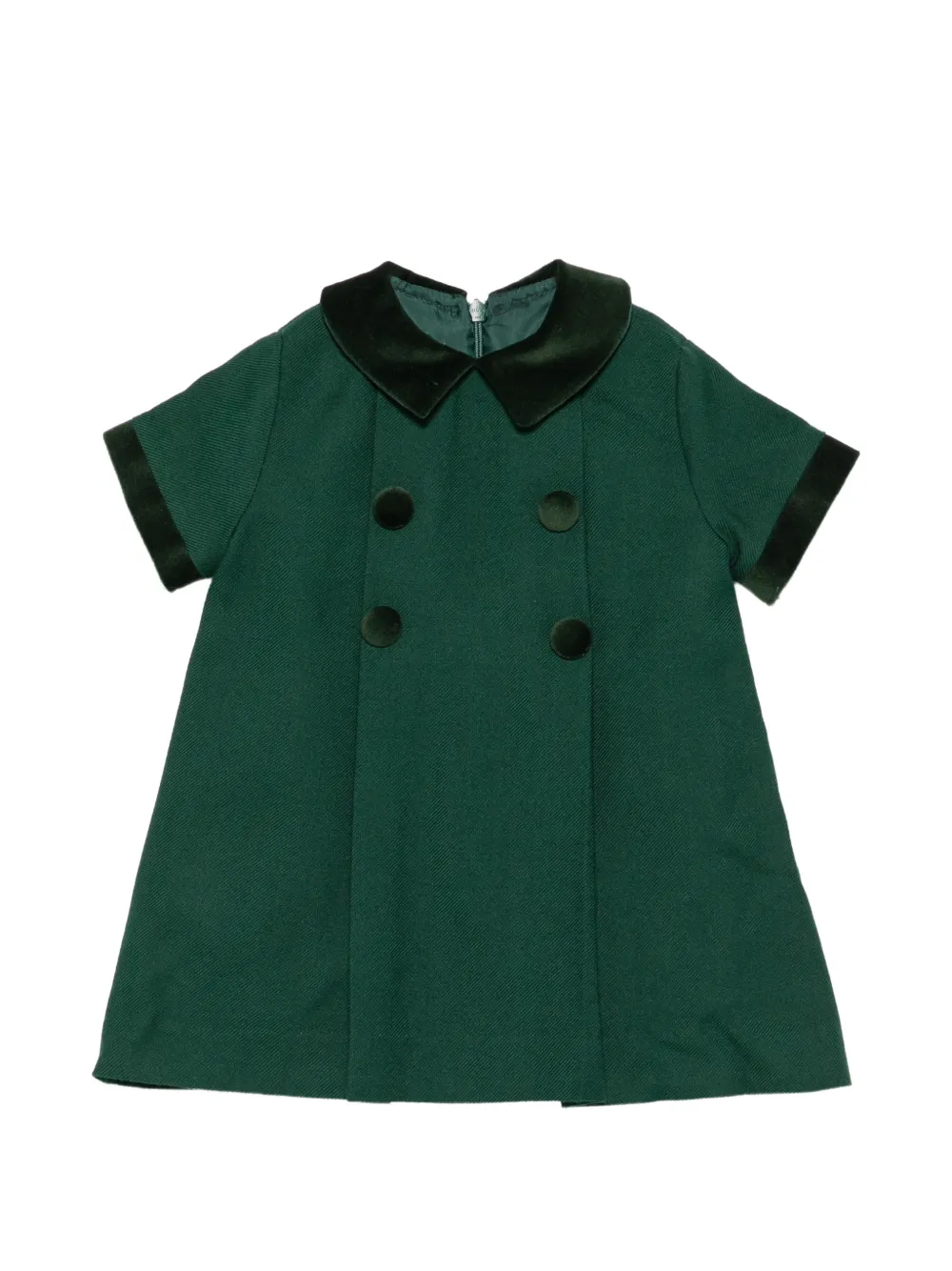 PAIO CRIPPA velvet-trim dress - Verde