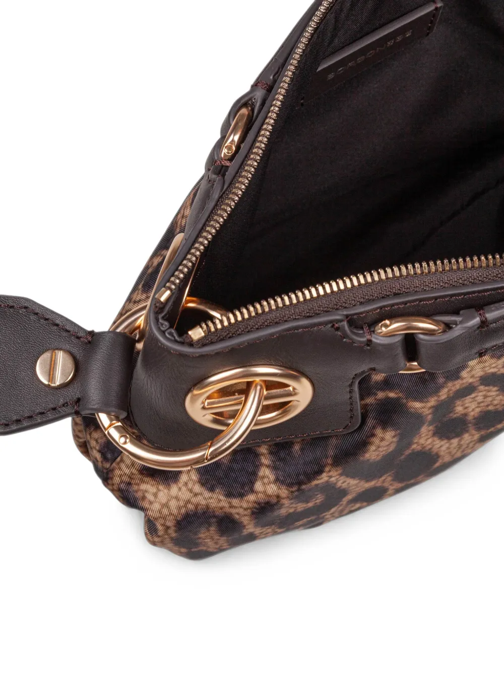 Borbonese London mini-clutch met luipaardprint Bruin