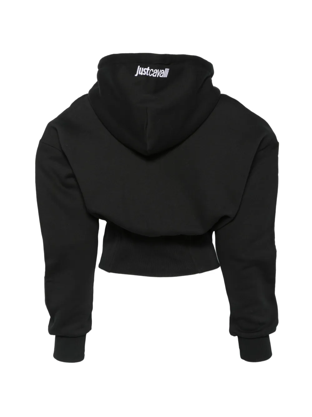 Just Cavalli corset-style zip-up hoodie Zwart