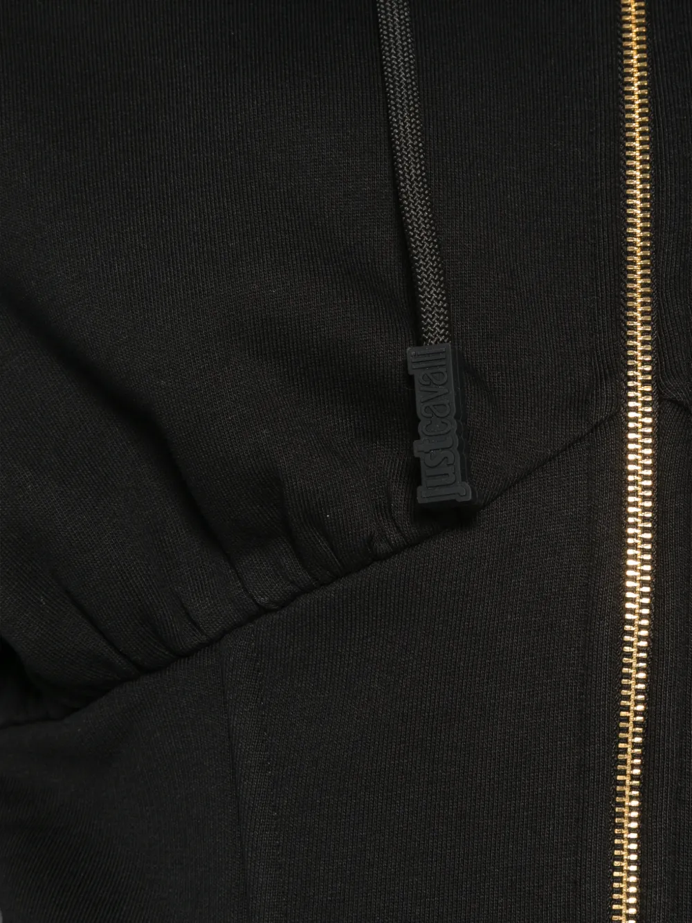 Just Cavalli corset-style zip-up hoodie Zwart