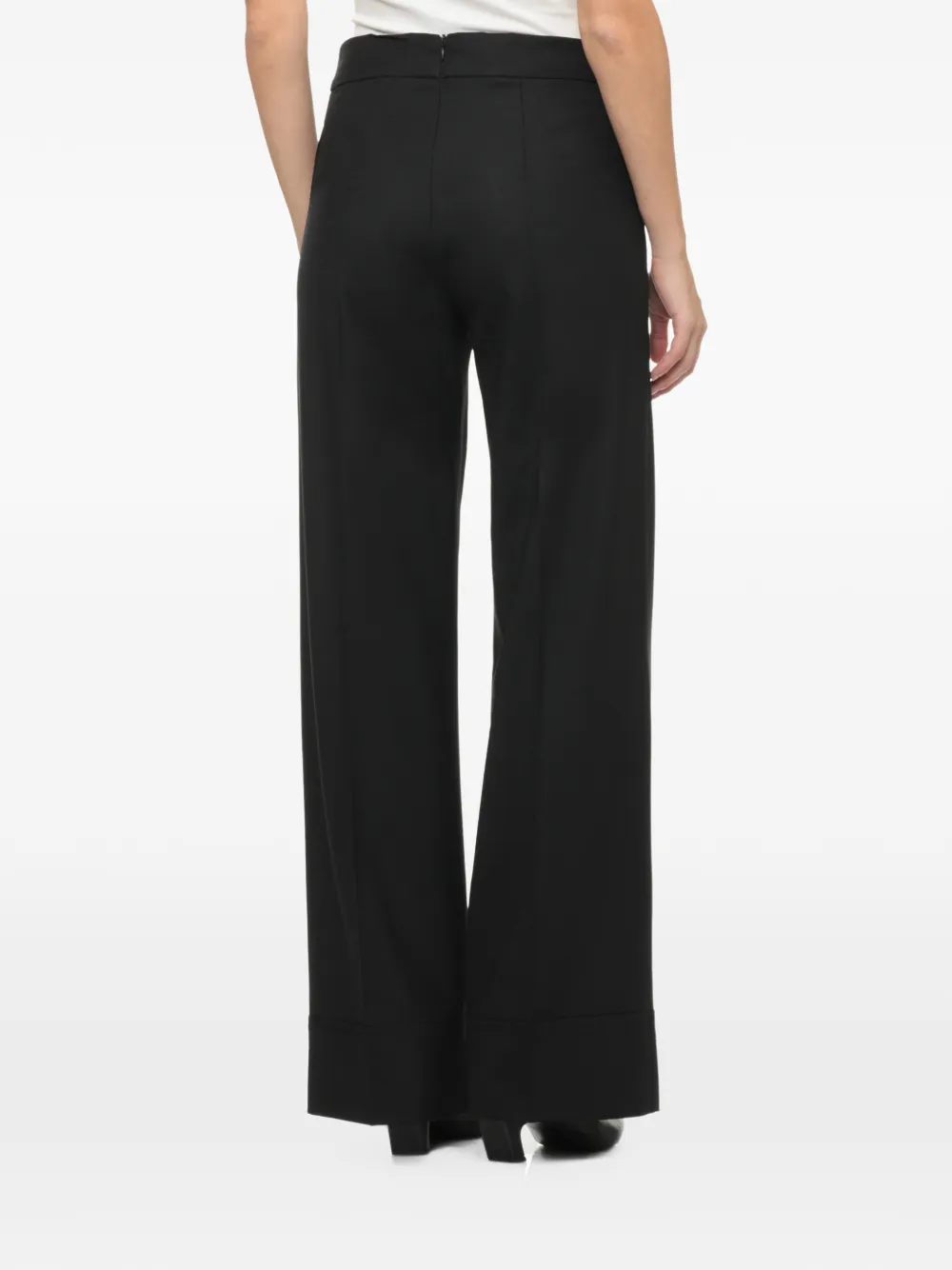 D.Exterior pressed-crease wide-leg trousers Zwart