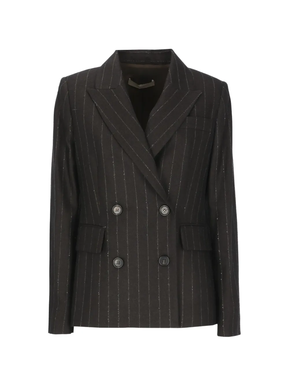 D.Exterior double-breasted pinstripe-pattern jacket - Marron D.Exterior double-breasted pinstripe-pattern jacket - Marron