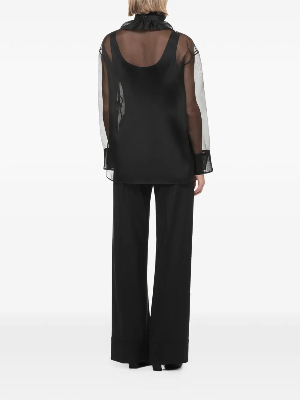 D.Exterior Blouse met ruches Zwart