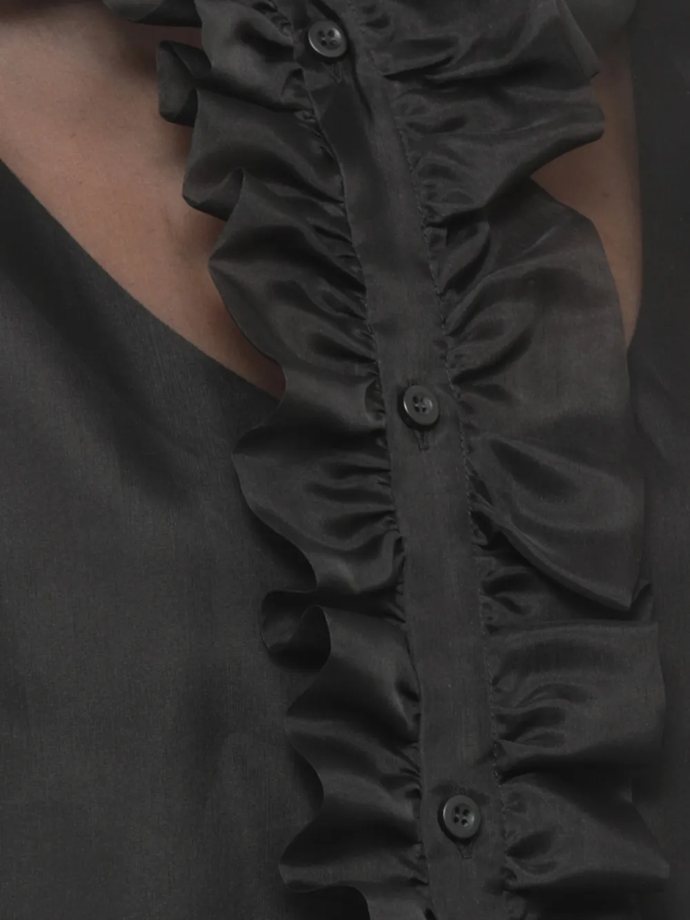 D.Exterior Blouse met ruches Zwart
