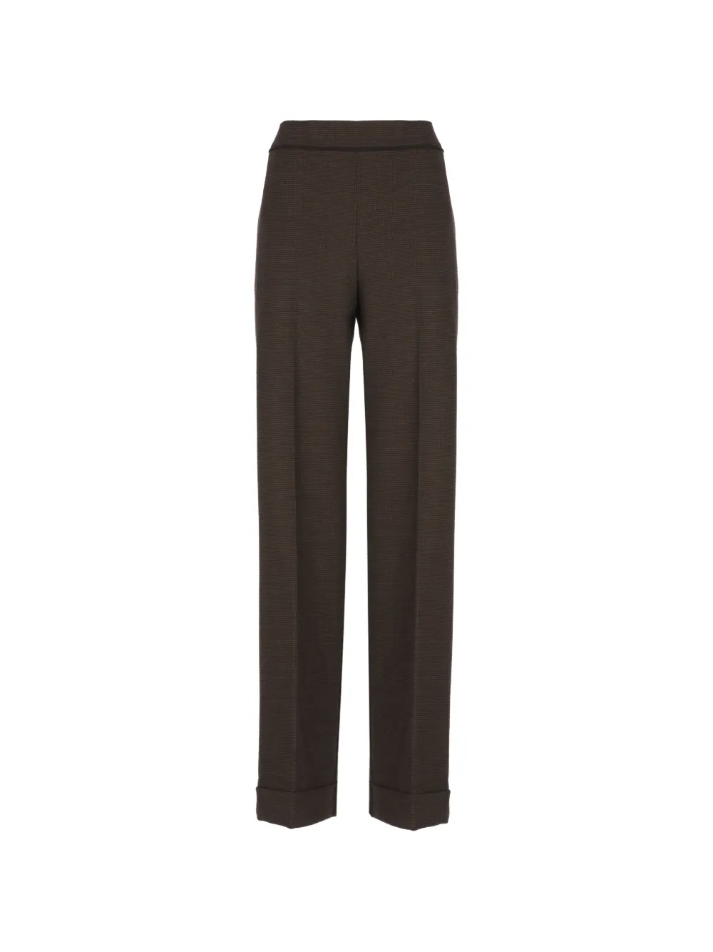 D.Exterior check turn-up trousers Bruin