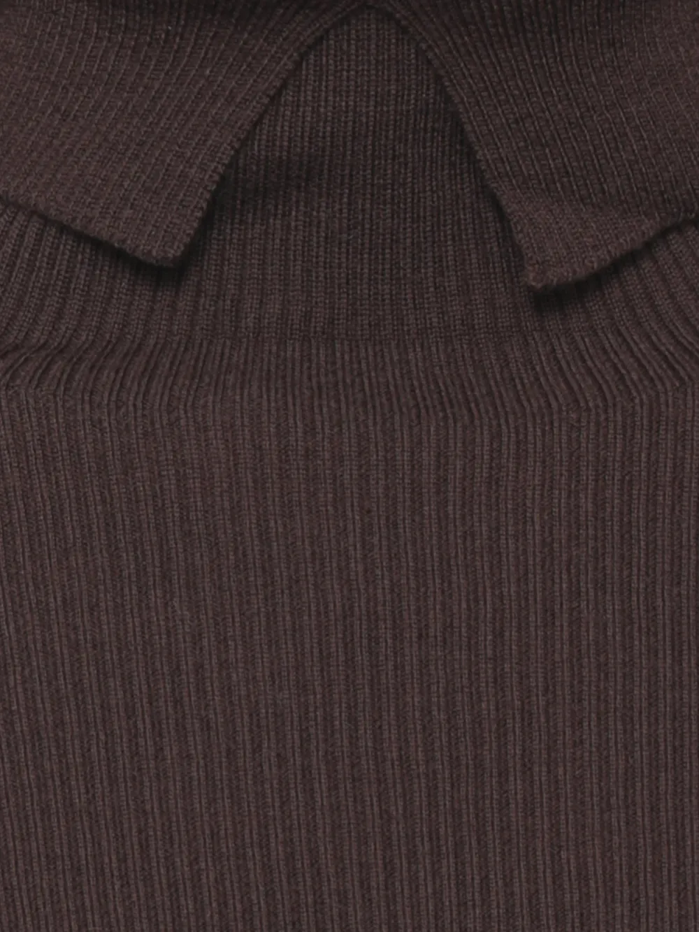 D.Exterior ribbed roll-neck sweater Bruin