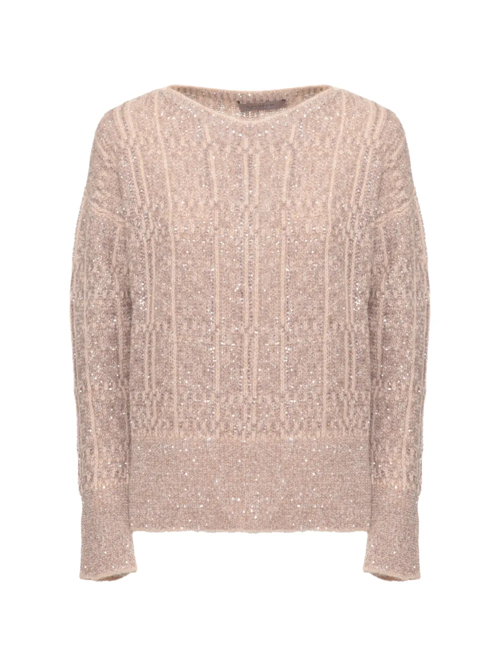D.Exterior sequin-embellished cable-knit sweater - Rosa