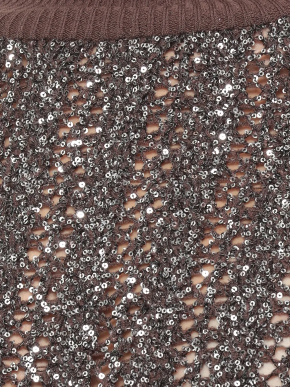 D.Exterior sequin-embellished roll-neck sweater Bruin