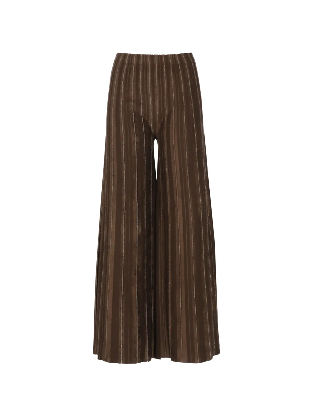 D.Exterior vertical-stripe wide-leg trousers Bruin