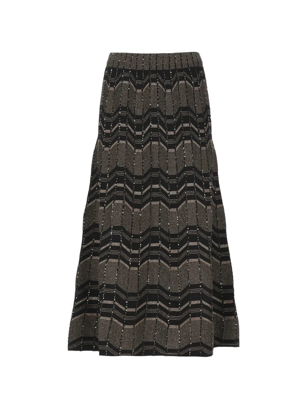 D.Exterior sequin-embellished geometric-pattern midi skirt Bruin