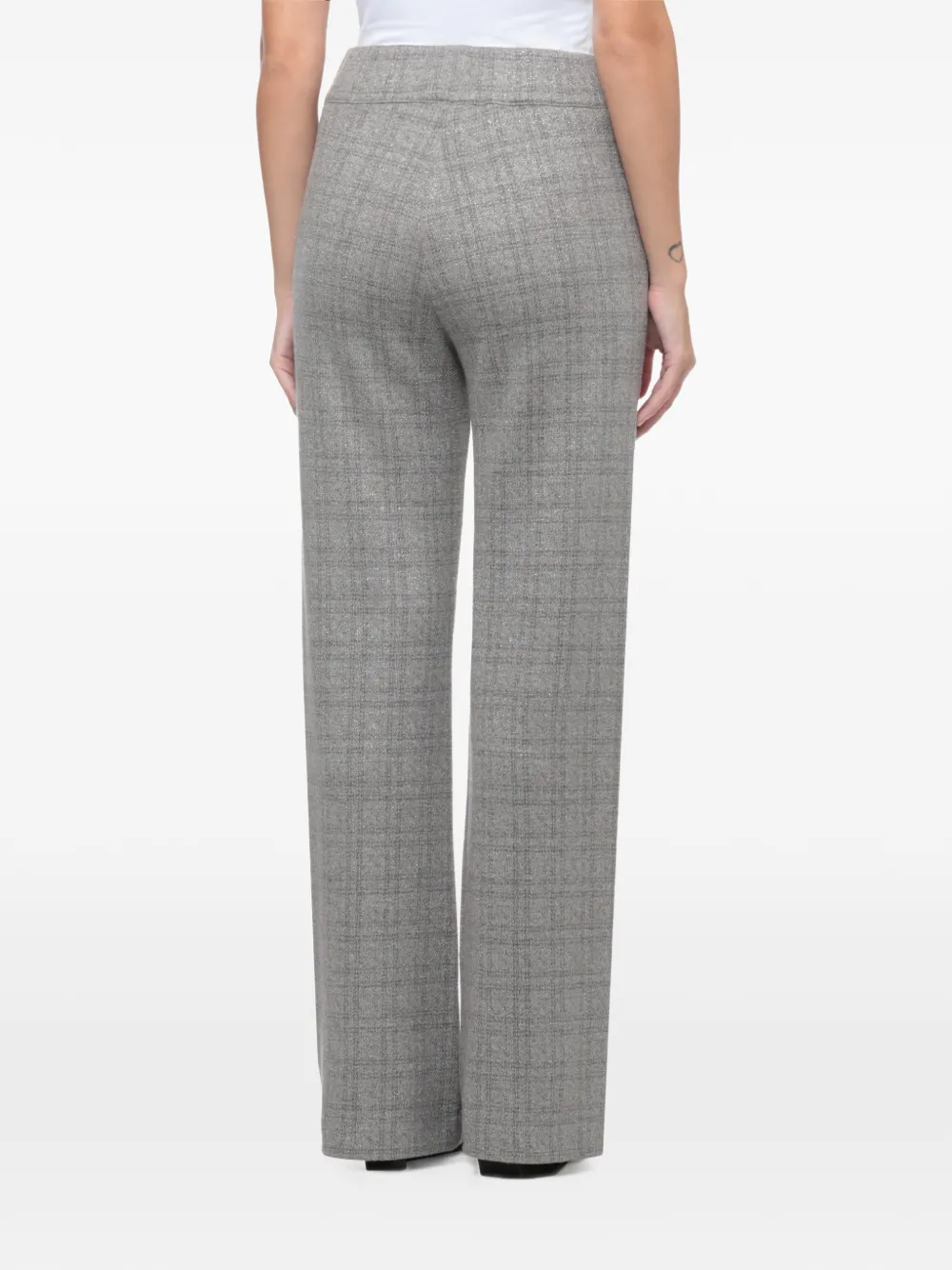 D.Exterior glitter-effect check-pattern trousers Grijs