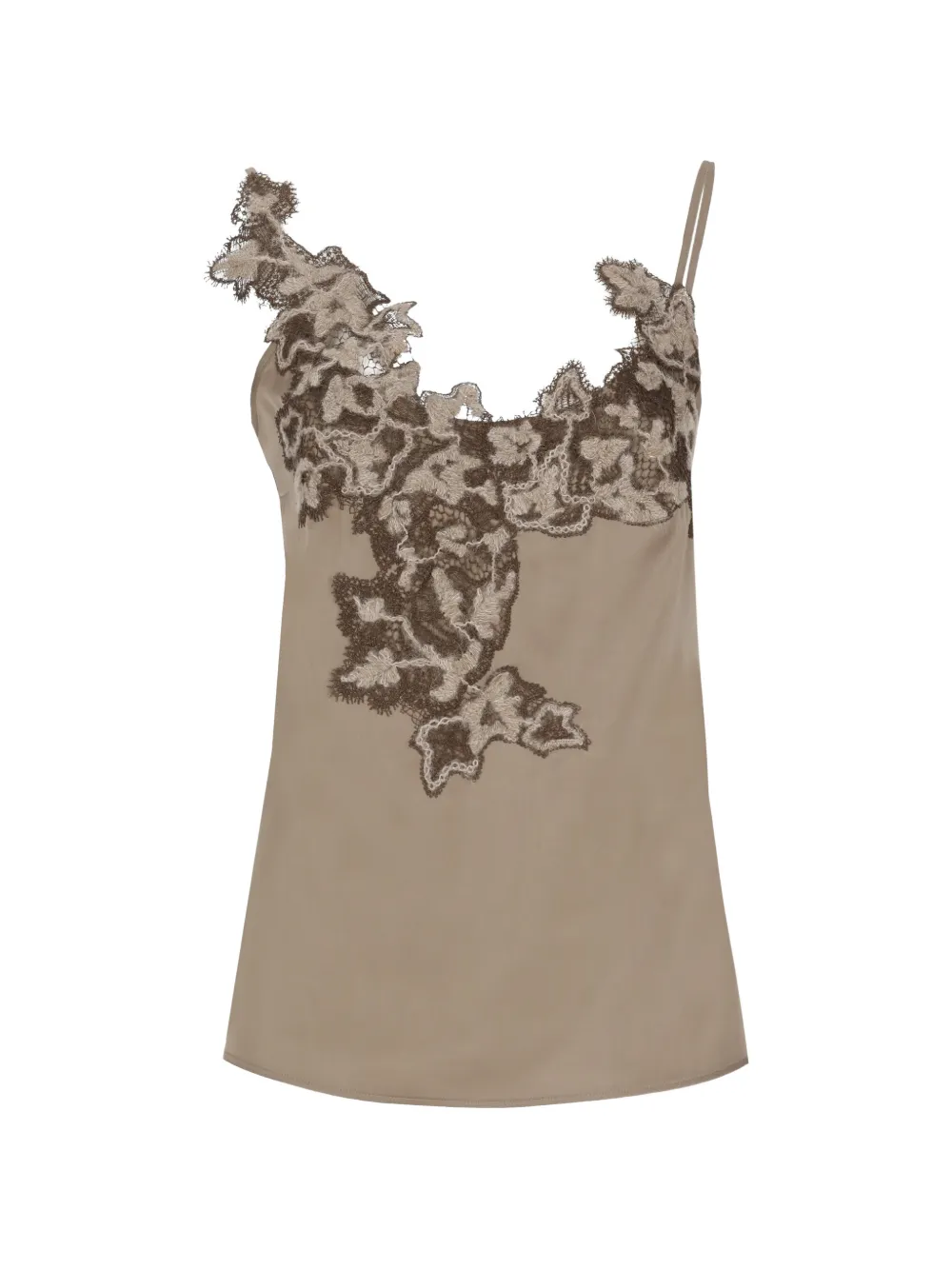 D.Exterior lace-trimmed top - Tons neutres D.Exterior lace-trimmed top - Tons neutres