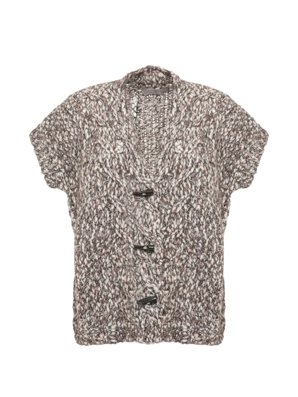 D.Exterior cable-knit toggle-fastening cardigan - Toni neutri