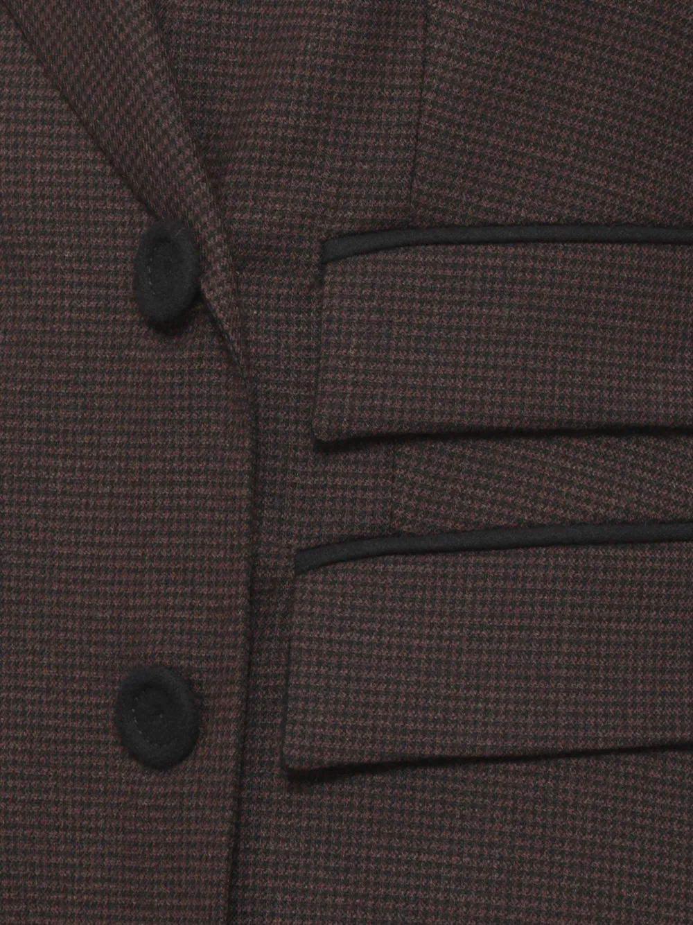D.Exterior houndstooth double-breasted blazer Bruin