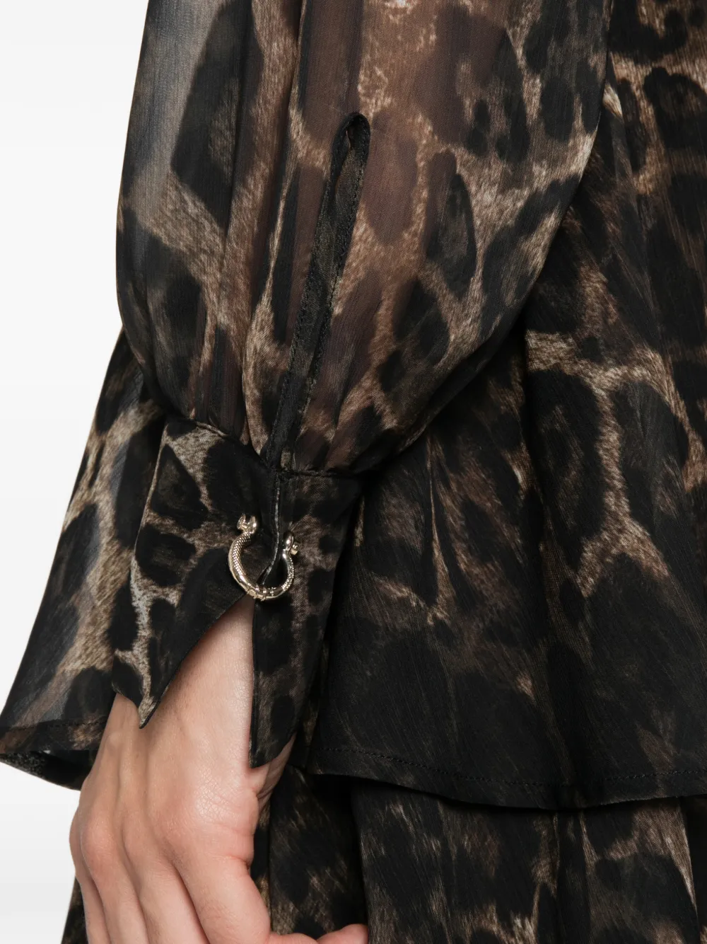 Just Cavalli leopard-print tiered mini dress Bruin