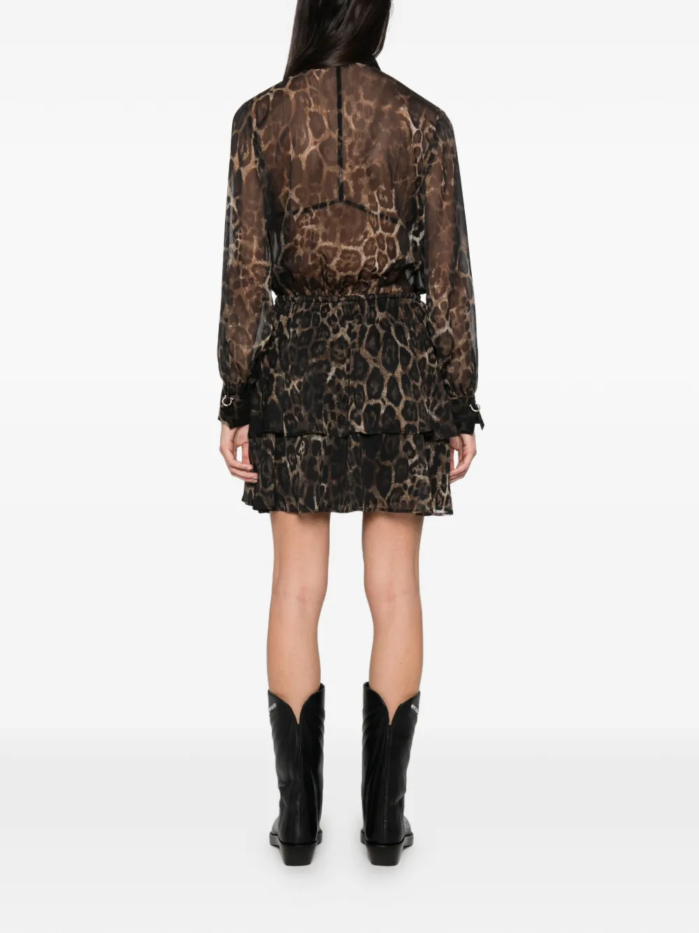 Just Cavalli leopard-print tiered mini dress Bruin