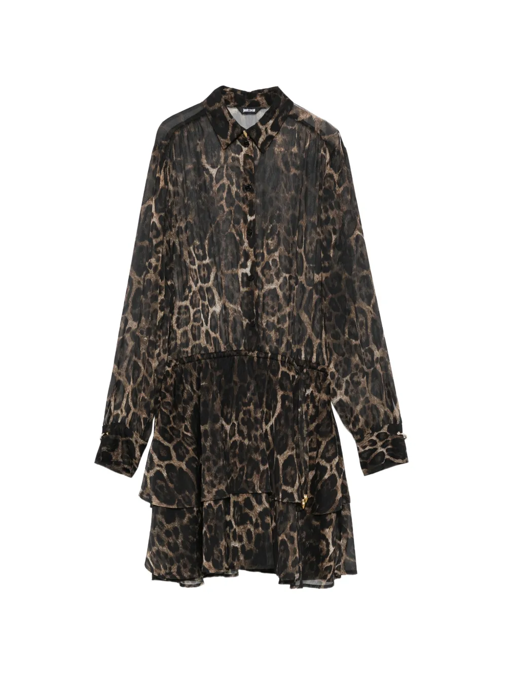 Just Cavalli leopard-print tiered mini dress Bruin