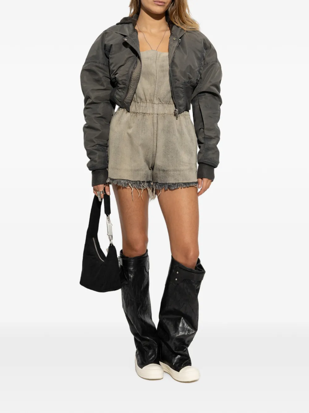 Rick Owens Asymmetrische jumpsuit met gerafelde afwerking Grijs