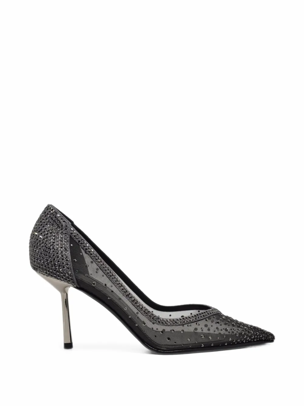 Le Silla Nicole crystal-embellished mesh pumps - Grau