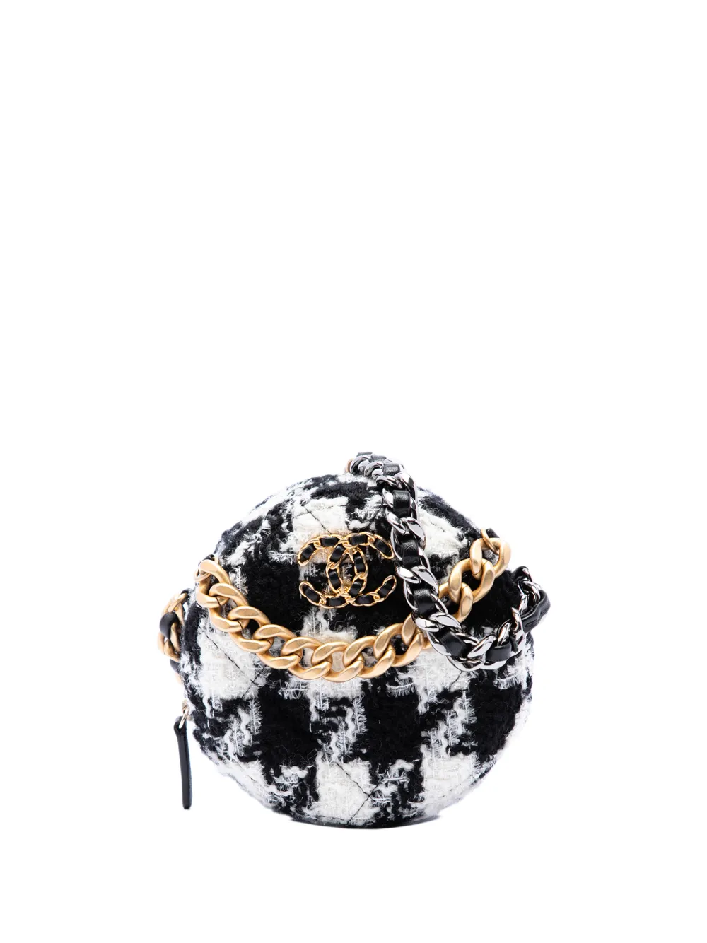 CHANEL Pre-Owned porte-monnaie 19 Round à bride en chaîne (2019) - Blanc
