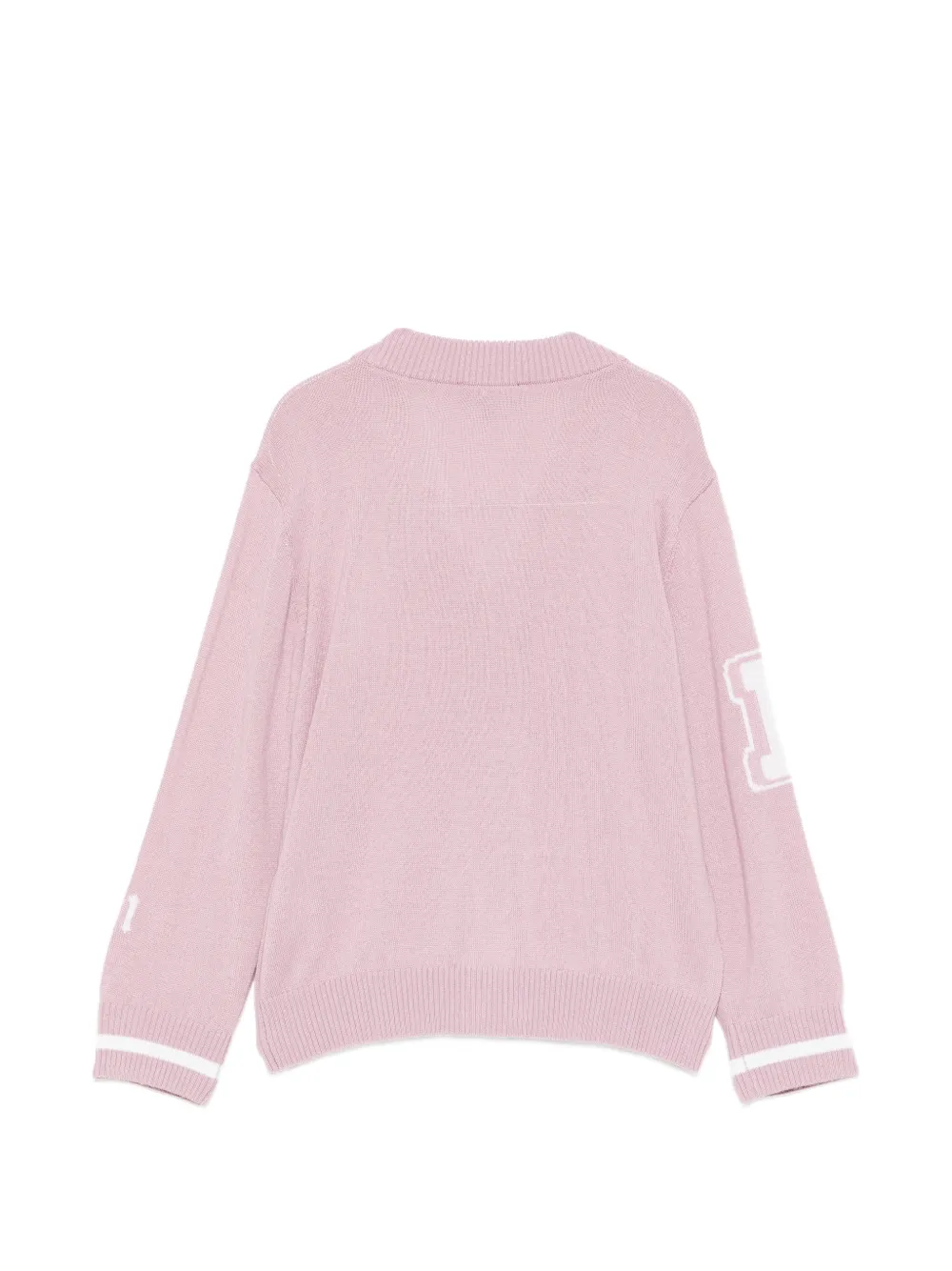 Emporio Armani Kids logo-intarsia knitted cardigan Roze