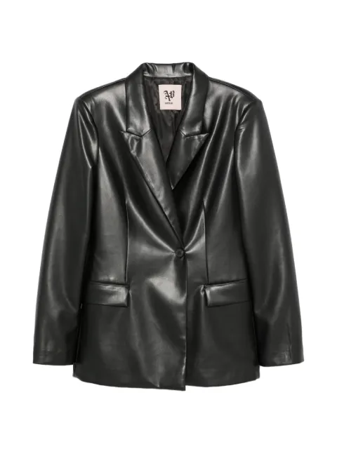 Aniye By single-breasted faux-leather blazer