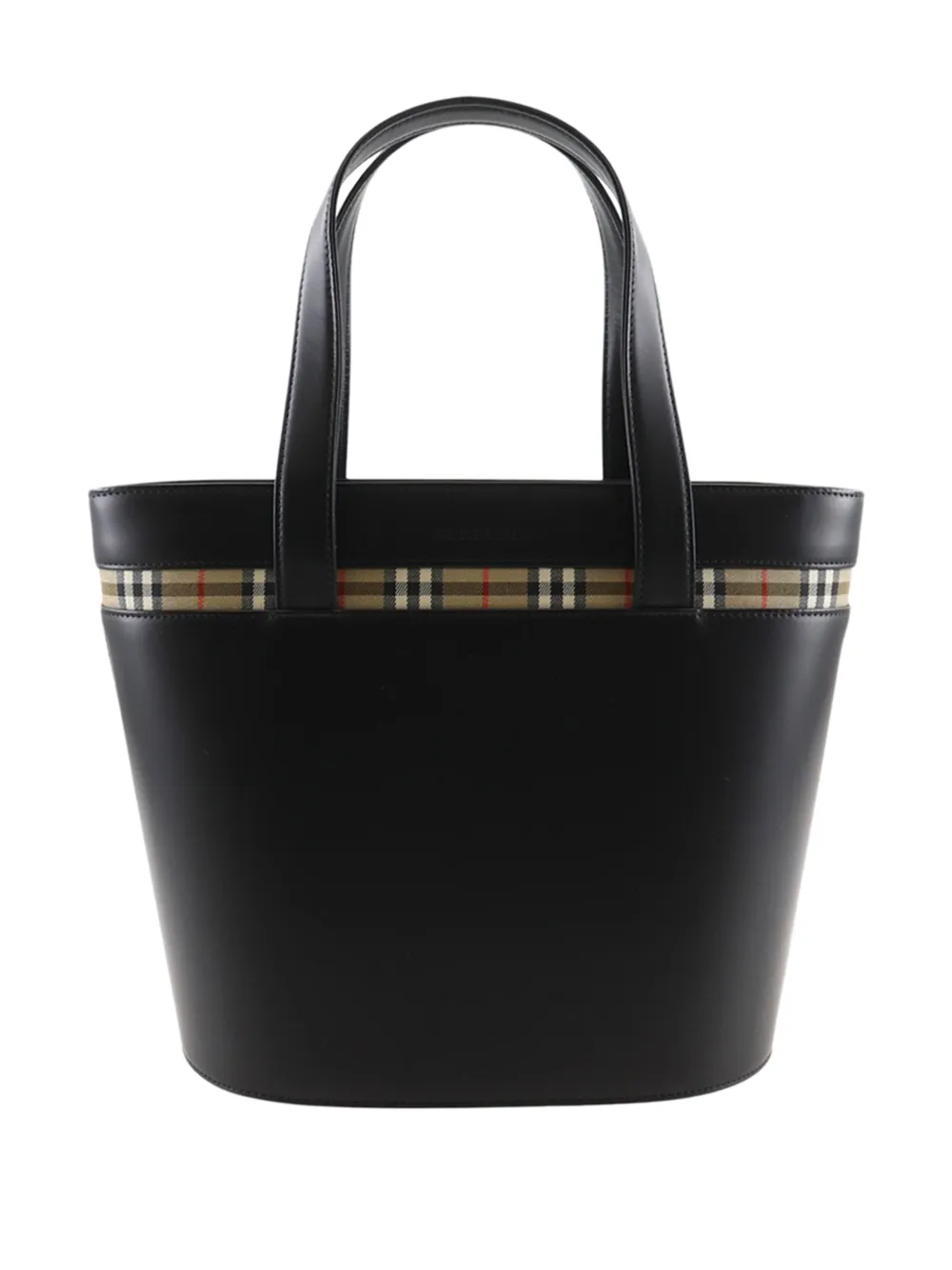 Burberry Pre-Owned 2000-2017 House Check Canvas Trimmed Leather handbag - Black