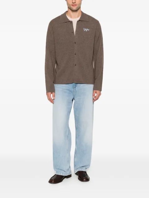 Séfr logo-embroidered knitted shirt