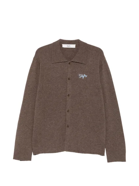 Séfr logo-embroidered knitted shirt