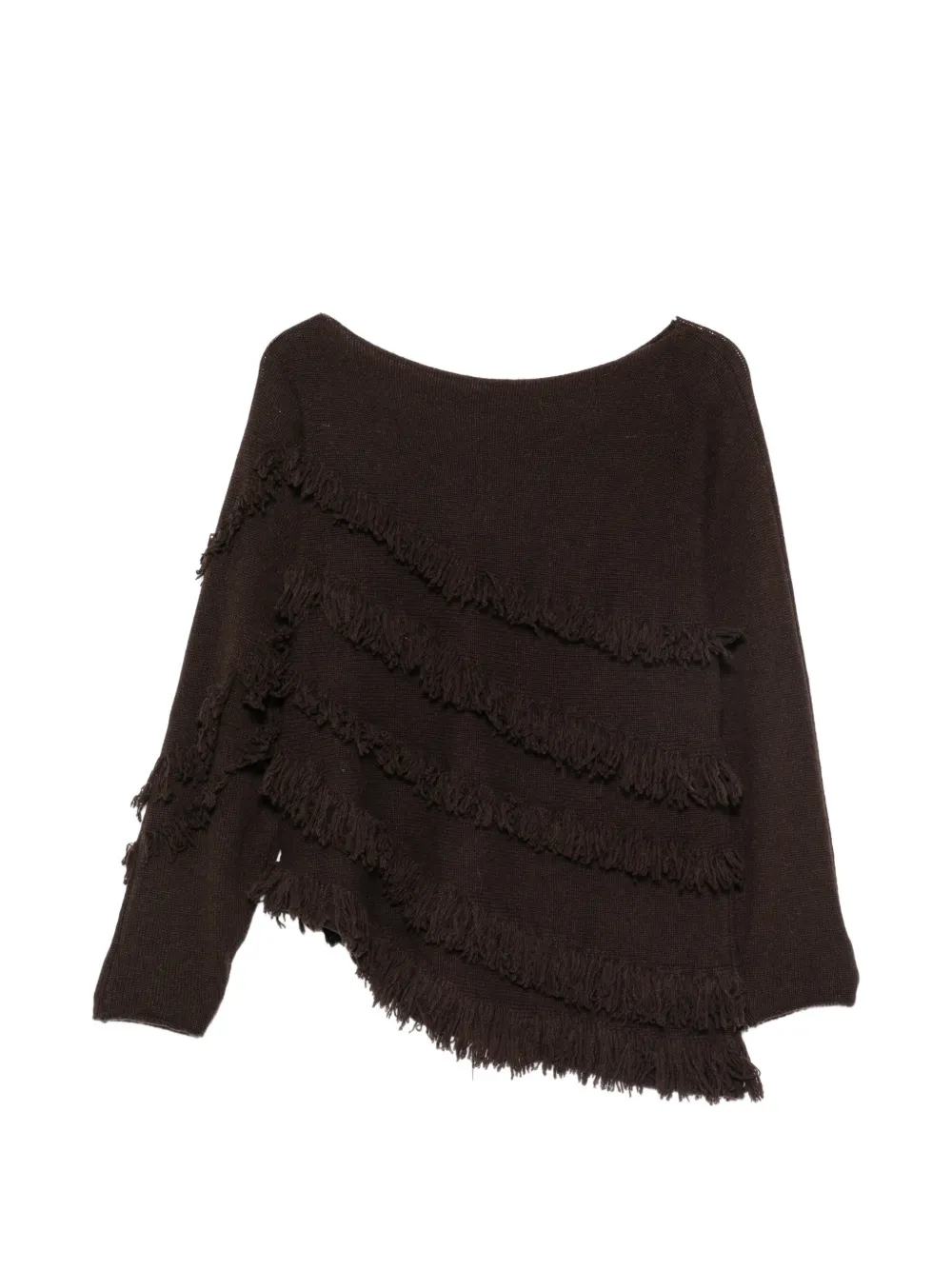 Liviana Conti fringe-trimmed wool sweater - Braun