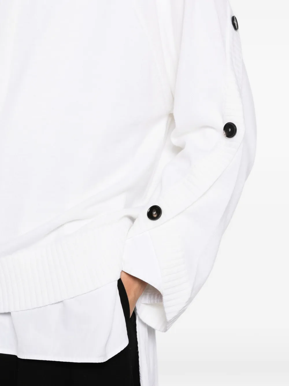 Liviana Conti button-detailed raglan-sleeve sweater Wit