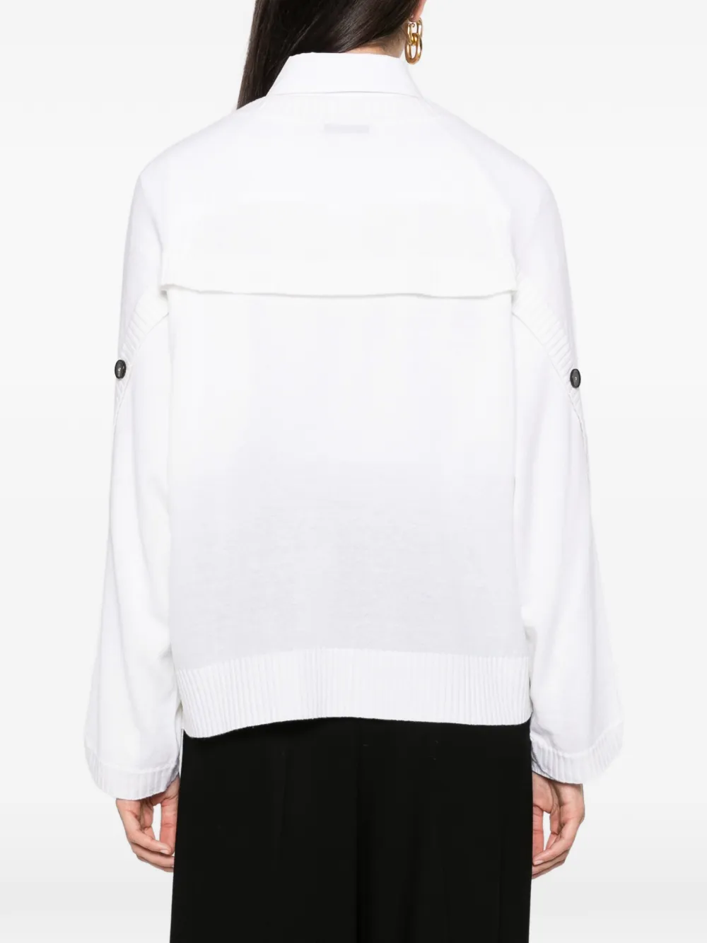 Liviana Conti button-detailed raglan-sleeve sweater Wit