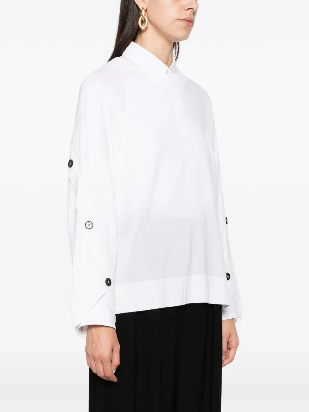 Liviana Conti button-detailed raglan-sleeve sweater Wit
