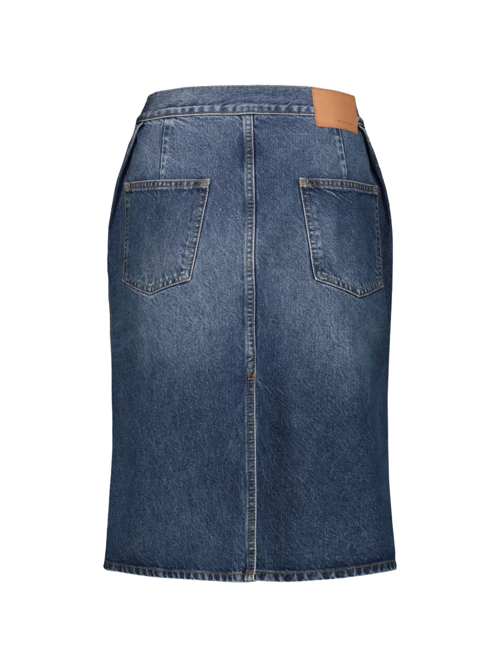 Magda Butrym pleated denim midi skirt Blauw