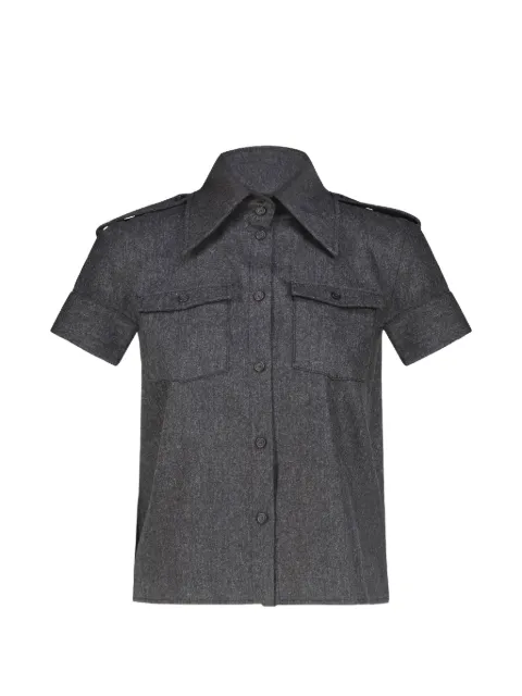 KHAITE Emiel epaulette short-sleeve shirt